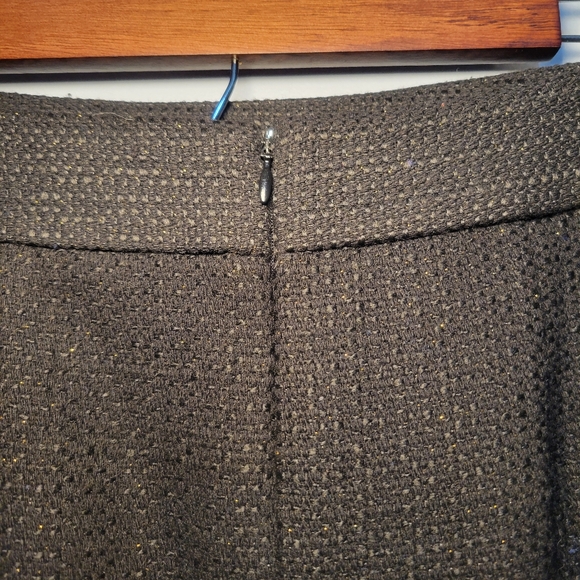 NWT Ann Taylor Petite Black Tweed Pencil Skirt Womens Size 8P Gold Metallic‎ - Picture 4 of 11